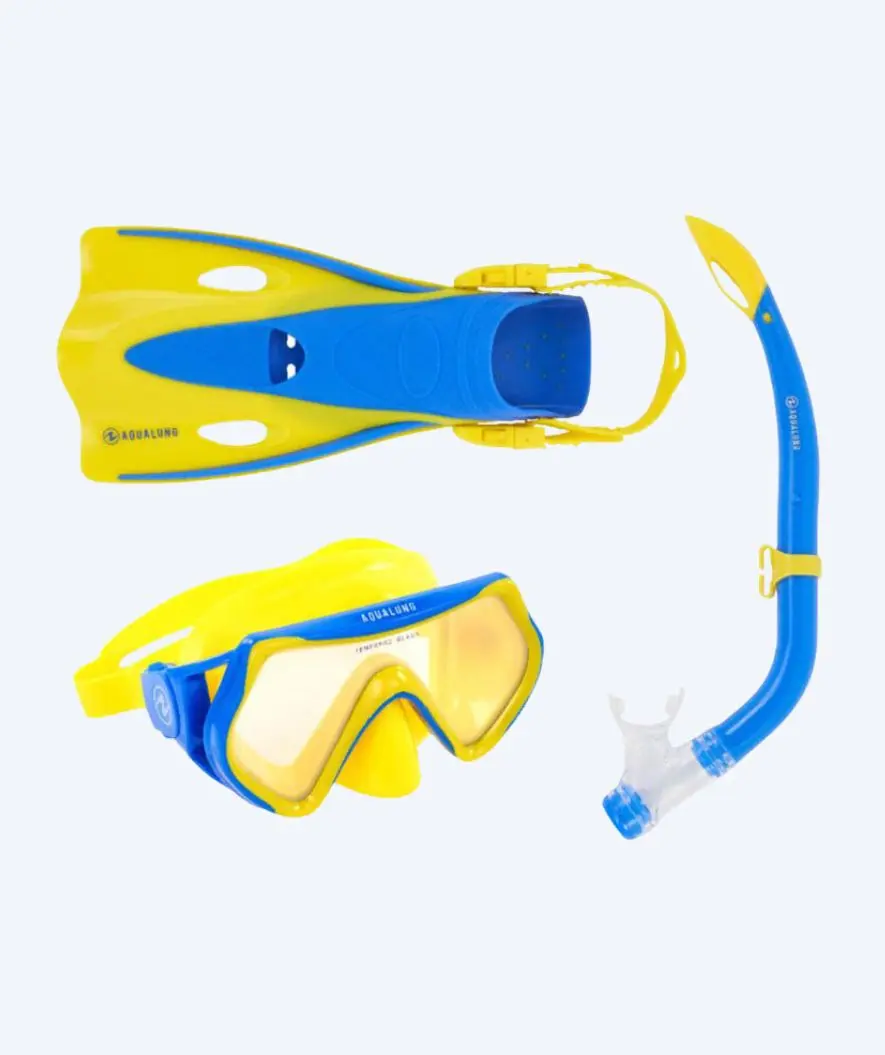 Aqualung snorkelsett til barn - Hero - Gul/blå