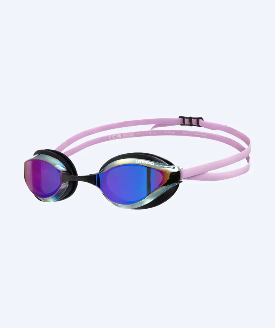 Arena Elite svømmebriller - Python - Rosa/lilla (Mirror linse)