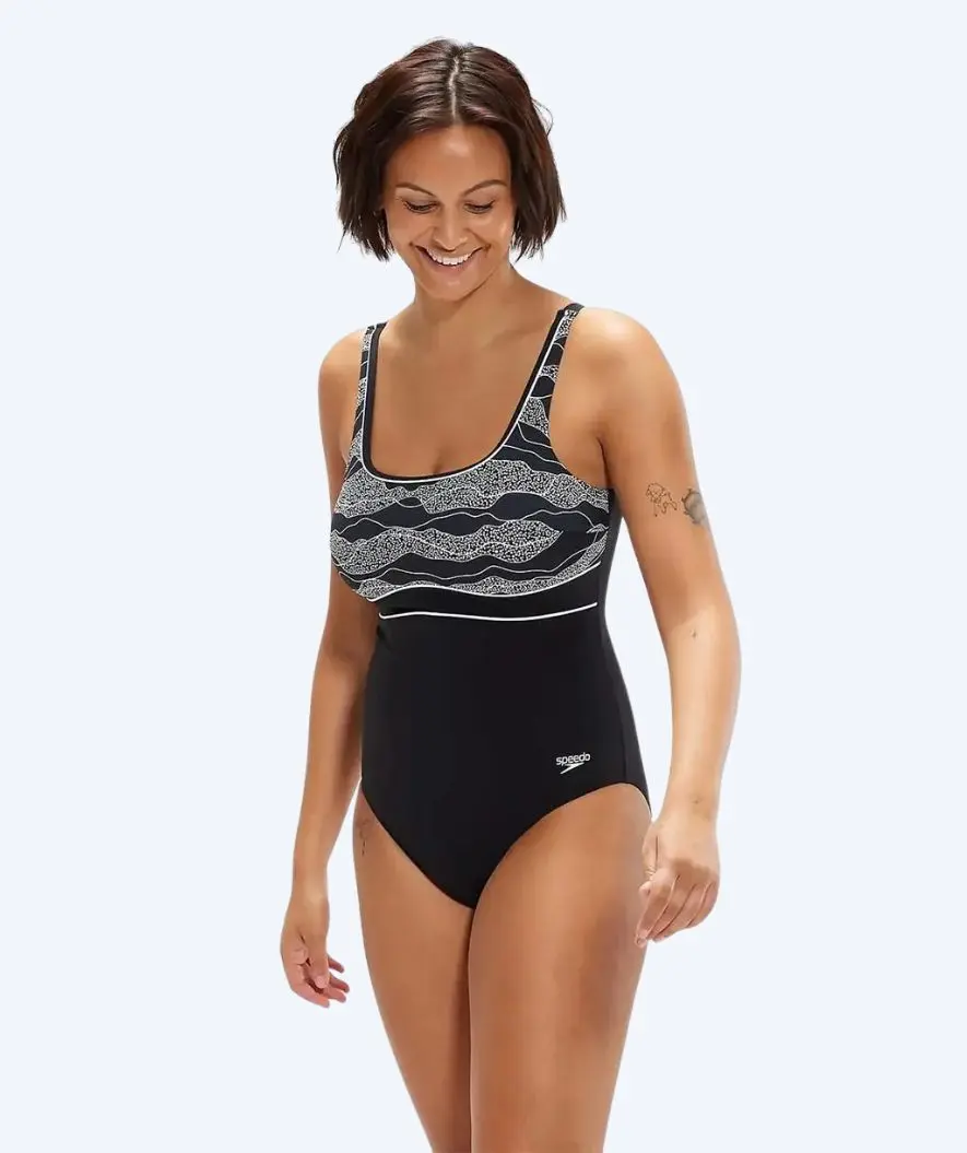 Speedo badedrakt til damer - Contour Eclipse - Svart/hvit