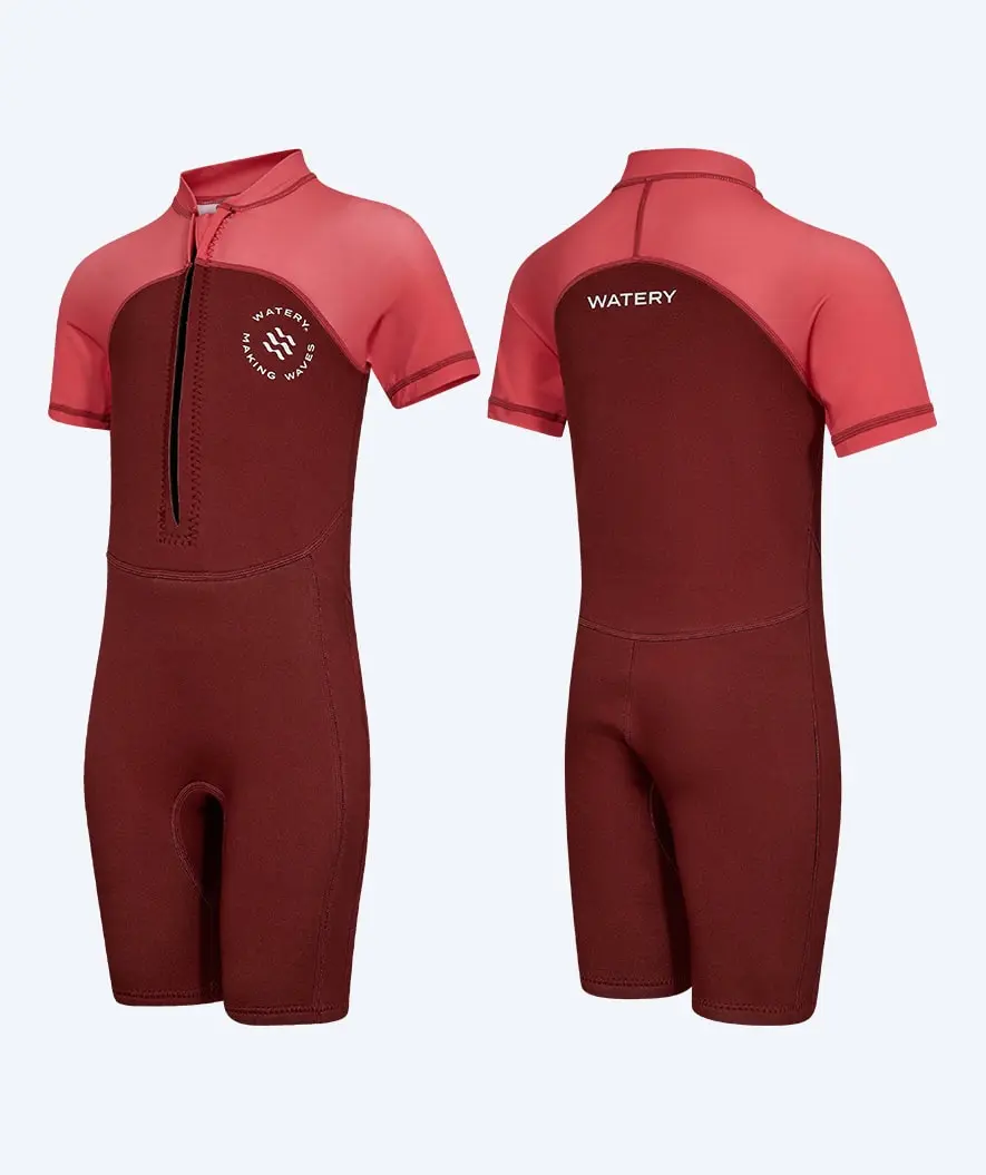 Watery UV-våtdrakt til barn - Calypso Shorty - Rød/rosa