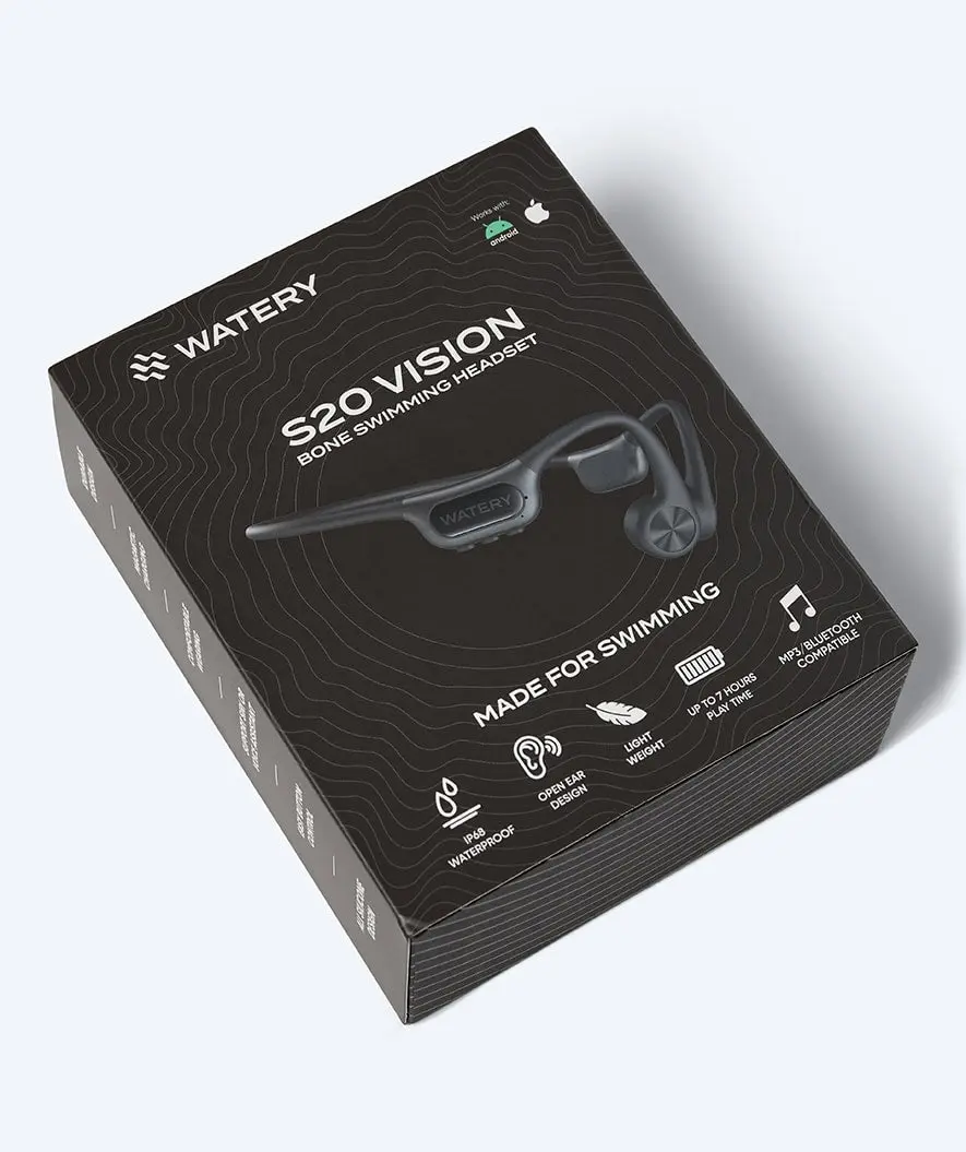 Watery vanntette øretelefoner - S20 Vision - Svart