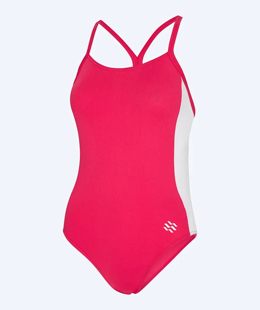 Watery badedrakt til damer - Sidestroke Solid - Shiny Red