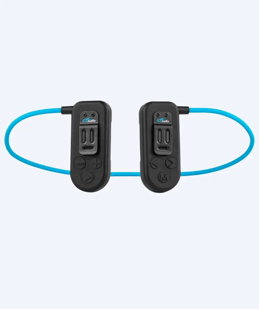 H2OAudio vanntette øretelefoner - Sonar 2 Pro - Svart/blå