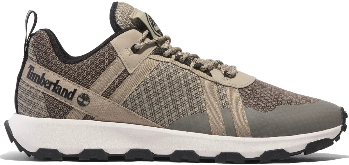 Mens Windsor Trail Low Lace Up Sneaker Lt Brown Mesh