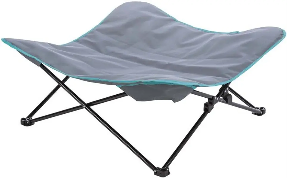 Campingseng 88x32x88 cm Mørk grå/Petrol