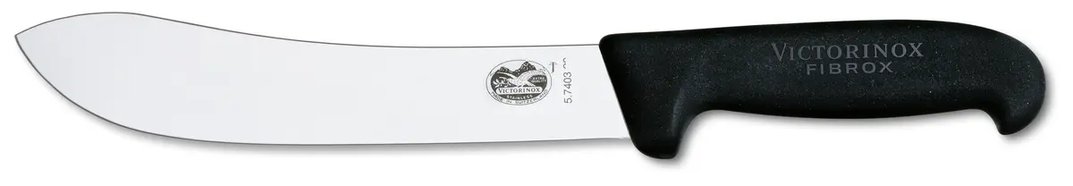 Slaktekniv 18 cm bred spiss Svart Fibrox