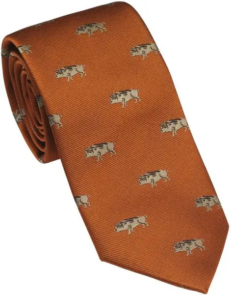 Wild Boar Silk Tie Blood Orange