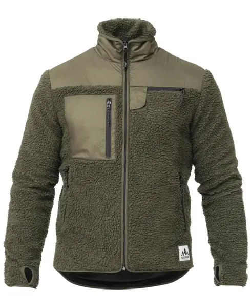 Heated Pile Fleece Olive Green
