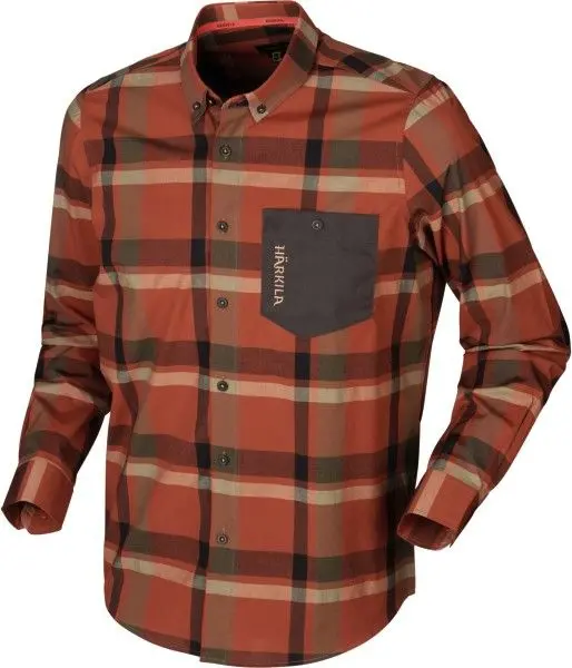 Amlet L/S Skjorta Dark Burnt Orange