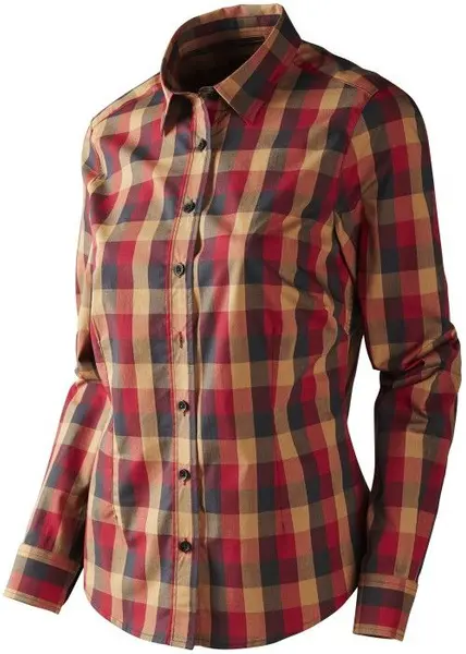 Lara Lady L/S Skjorta Red/Black Check