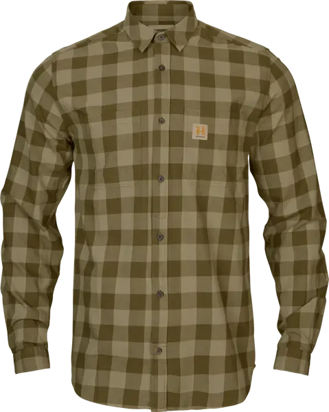 Scandinavian Långärmad Skjorta Dark Olive Check