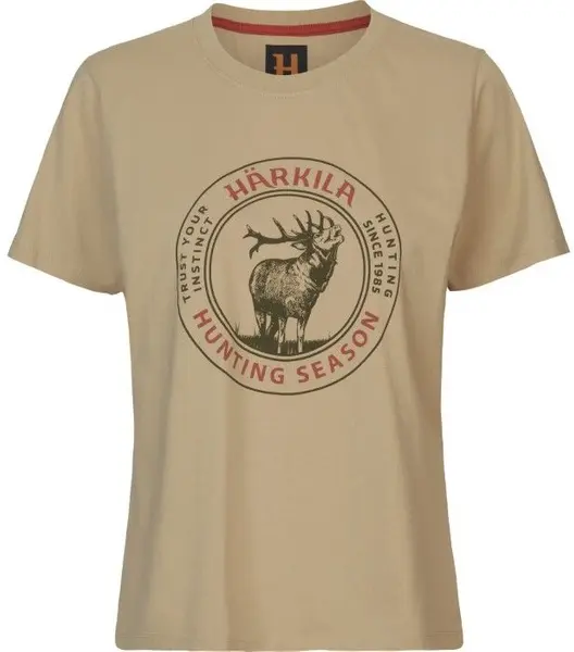 Stag Badge S S T-Shirt Women Sand