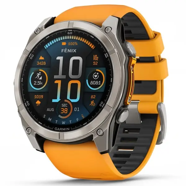 fenix 8 AMOLED 51mm Sapphire Titanium Graphite / Spark Orange