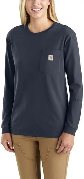 Carhartt W's Workwear Pocket L/S T-Shirt Navy