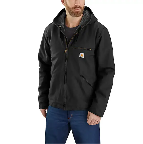 Washed Duck Sherpa Lined Jacket Black