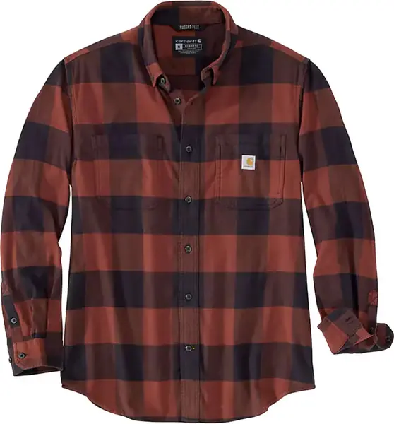 Carhartt M's Midweight Flannel L/S Plaid Shirt Mineral Red