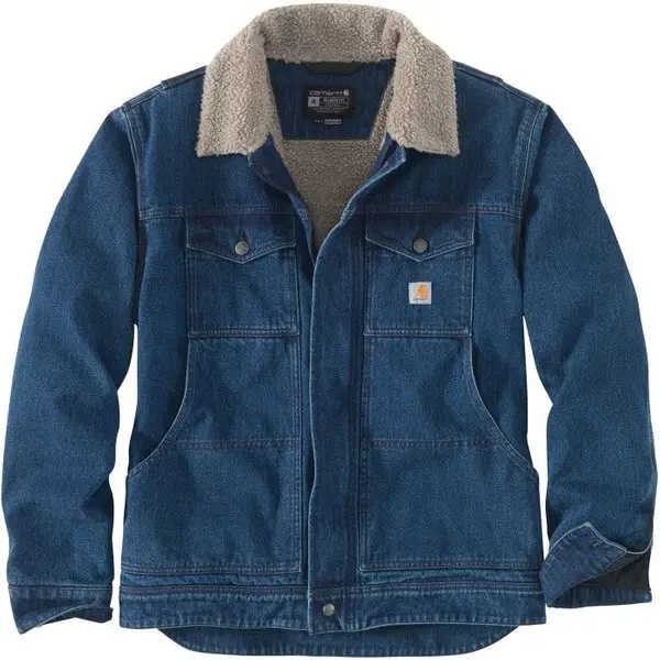Carhartt M's Relaxed Denim Sherpa Lined Jacket Beech
