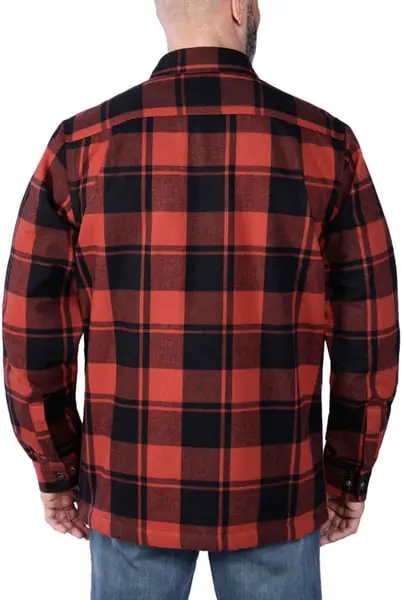 Carhartt M's Flannel Sherpa Lined Shirt Jacket Red Ochre