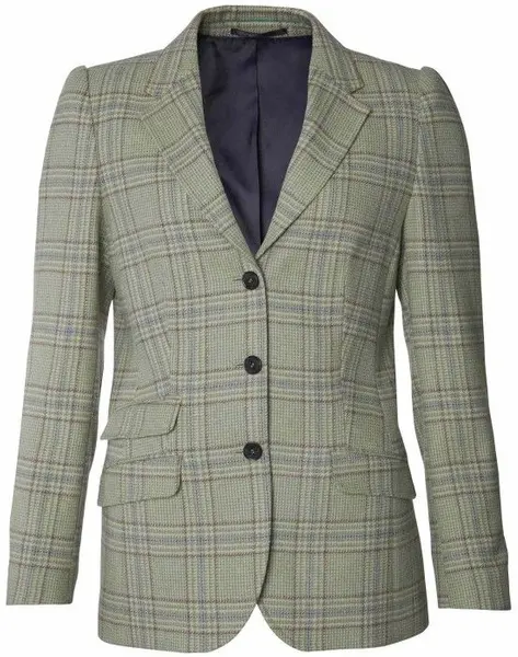 Advie Tweed Blazer Women Willow Green Checked