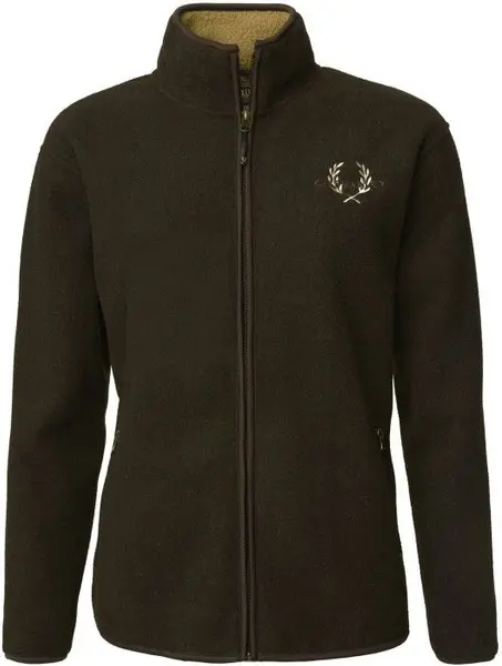 Mainstone Fleece Cardigan Women Brown Melange