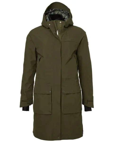 Fractus Chevalite Rain Coat Women Tobacco Green