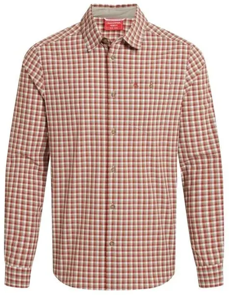 M's NosiLife Nuoro Check Long Sleeved Shirt Red Beach Check