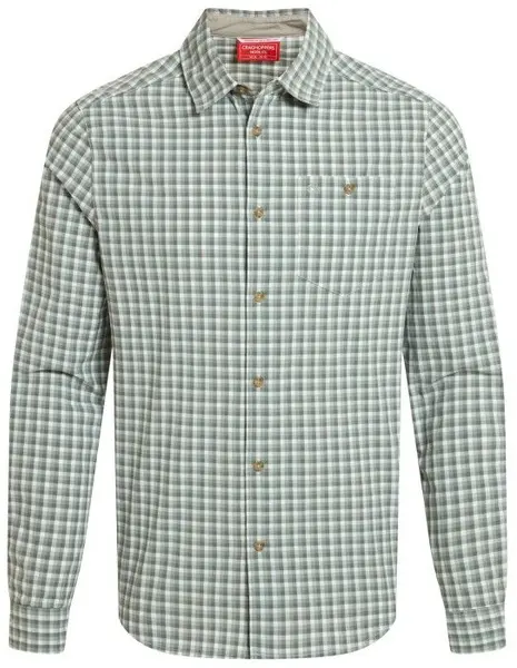 M's NosiLife Nuoro Check Long Sleeved Shirt Lichen Green / Ecru Check