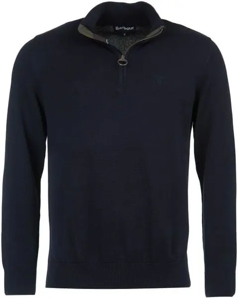 M's Cotton Half Zip Navy