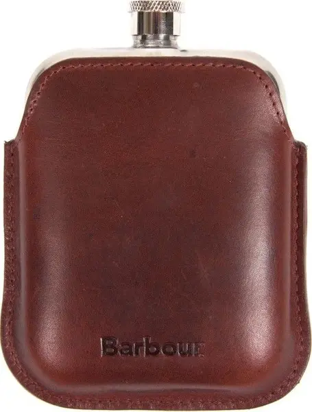 Wax Leather Hipflask Dark Brown