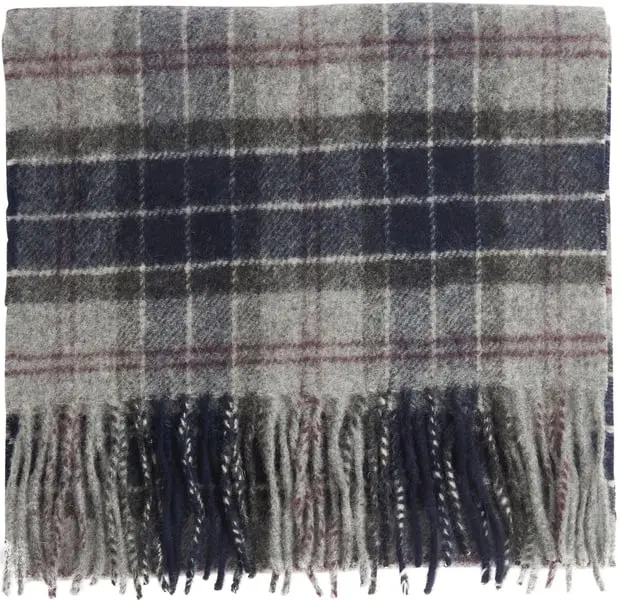 Tartan Lambswool Scarf Black/Tartan