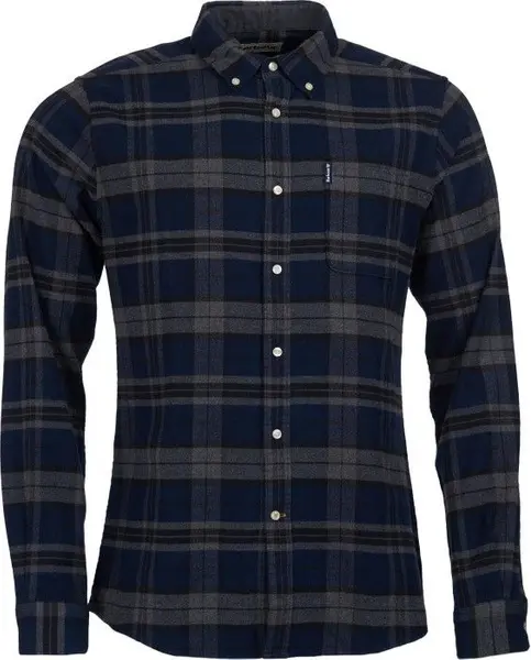 M's Highland Check 19 Tailored Shirt Grey Marl