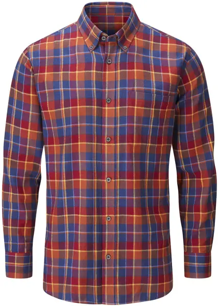 M's Ilkley Flannel Button Down Collar Shirt Red Check