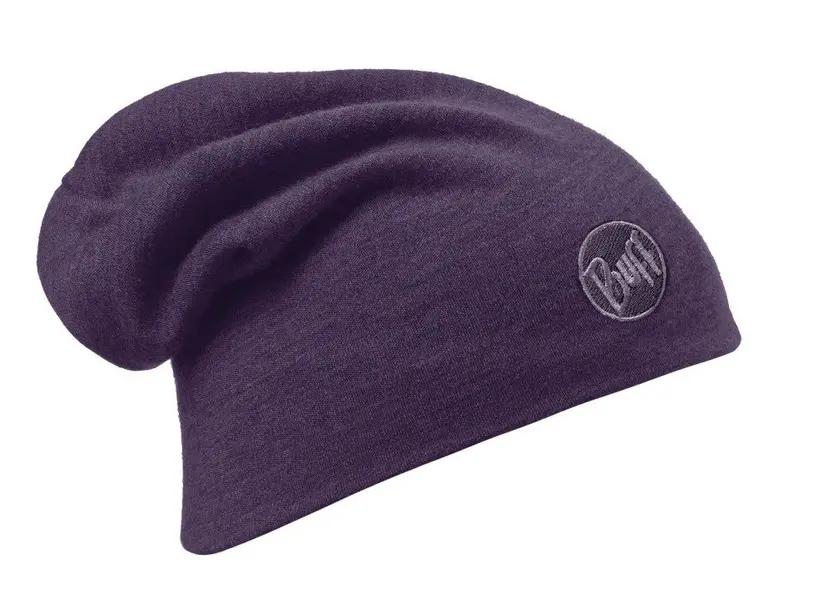 Heavy Merino Wool Loose Hat Solid Plum