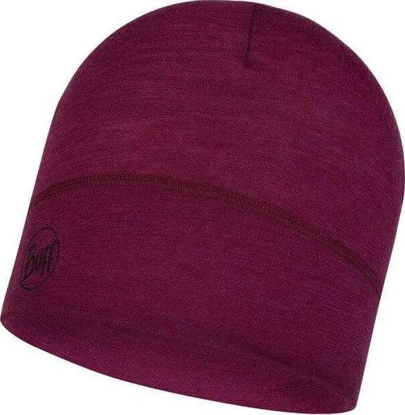 Lightweight Merino Wool Hat Solid Purple Raspberry