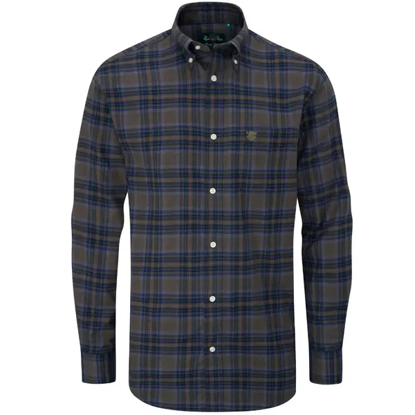 M's Ilkley Flannel Bd Shirt Green/Blue Check