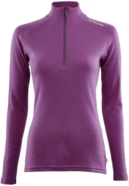 Aclima W's WarmWool Mockneck w/zip Sunset Purple