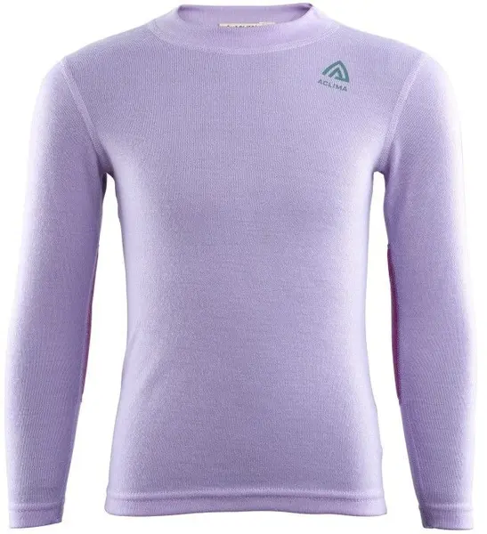 Aclima Kids WarmWool Crew Neck shirt Purple Rose / Sunset Purple