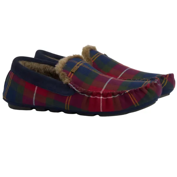 M's Monty Moccasin Slipper Winterberry Tartan