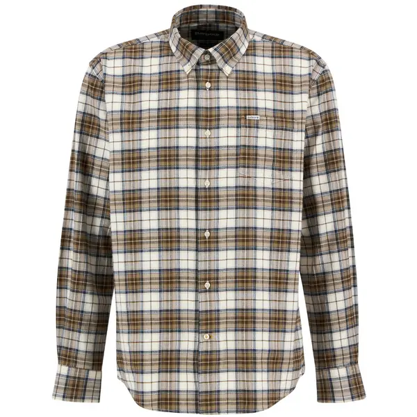 M's Telfield Regular Checked Shirt Stone
