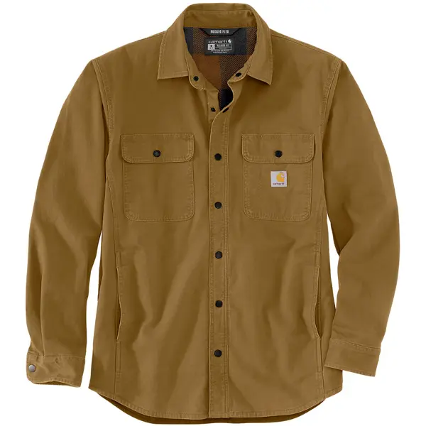 Carhartt M's Canvas Fleece-Lined Shirt Jacket Oak Brown
