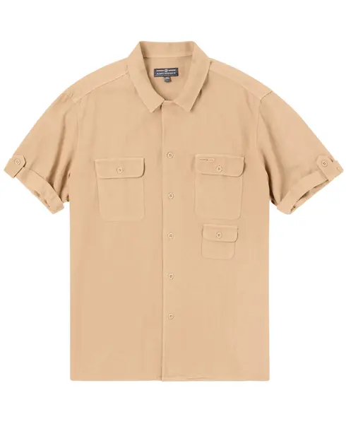Traveller's Linen SS Mens Khaki
