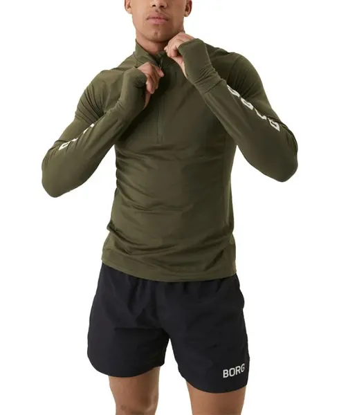 Borg Midlayer Half Zip Ivy Green