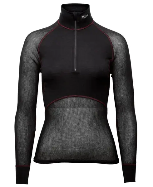 Wool Thermo Light Zip-polo 3/4 W's Black