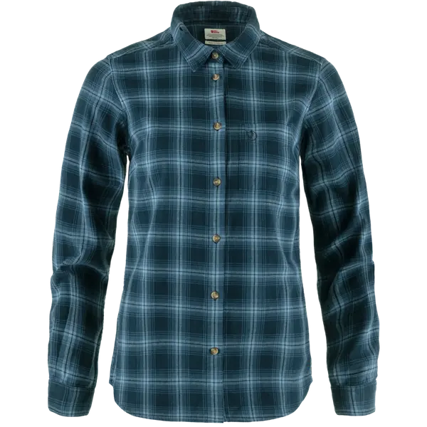 Övik Flannel Shirt W Dark Navy-Indigo Blue