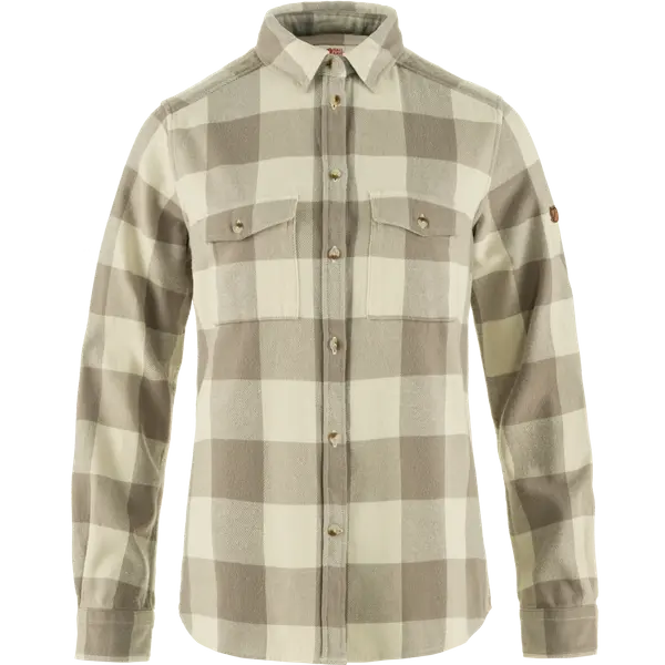 Övik Heavy Flannel Shirt W Fog-Chalk White