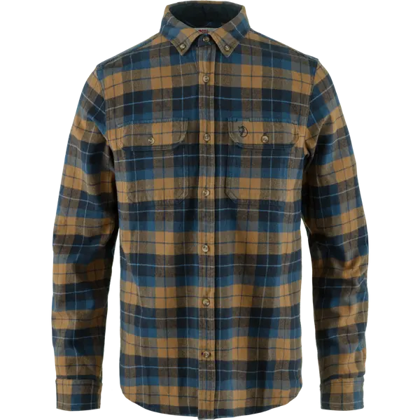 Singi Heavy Flannel Shirt M Dark Navy-Buckwheat Brown
