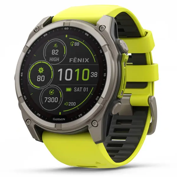 Fenix 8 SOLAR 51mm Sapphire Solar Bare Titanium / Graphite Amp Yellow