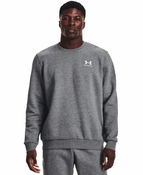 Essential Fleece Crew Pitch Gray Medium Heather/White
