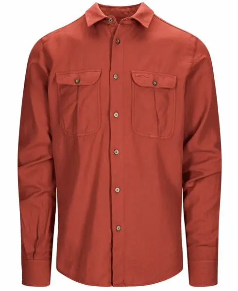 Flannel Shirt Mens Burnt Red