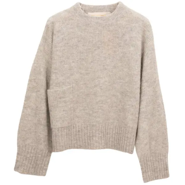 Dame Sunset Sweater Lys gråmelert